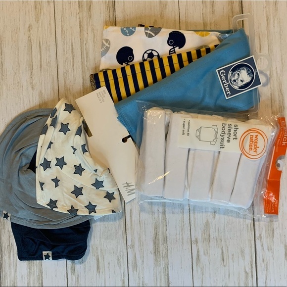 Other - Newborn Set-Burping Cloths, Bibs, Bodysuit | F3